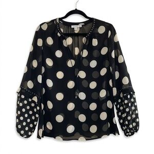 Chico's Studded Mixed Polka Dot Blouse - Size 0.5 (S)
